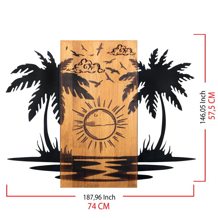 Wallity Hawaii 2 - Accesorio decorativo de pared Negro y Nogal Wallity Hawaii 2 - Accesorio decorativo de pared Negro y Nogal